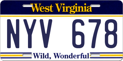 WV license plate NYV678