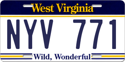 WV license plate NYV771