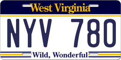 WV license plate NYV780