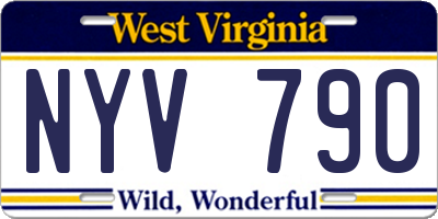 WV license plate NYV790