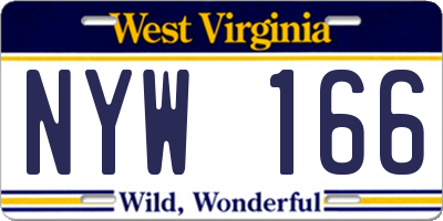 WV license plate NYW166