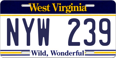 WV license plate NYW239