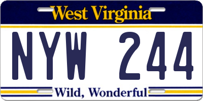 WV license plate NYW244