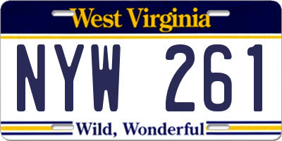 WV license plate NYW261