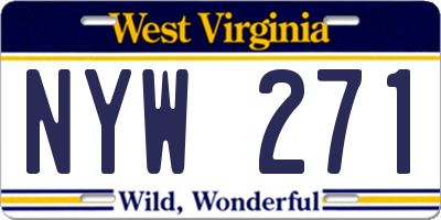 WV license plate NYW271