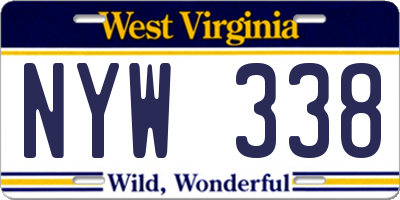 WV license plate NYW338