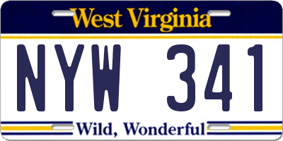 WV license plate NYW341