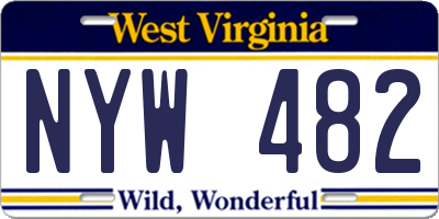 WV license plate NYW482