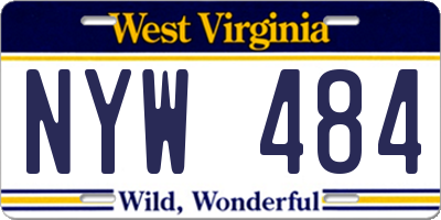 WV license plate NYW484
