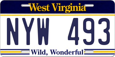 WV license plate NYW493