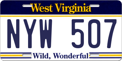 WV license plate NYW507