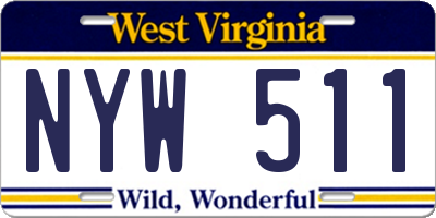 WV license plate NYW511