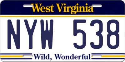 WV license plate NYW538