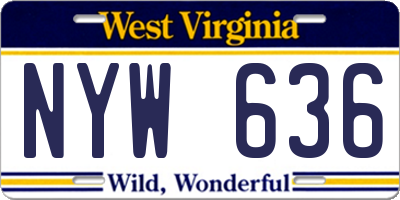 WV license plate NYW636