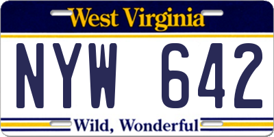 WV license plate NYW642