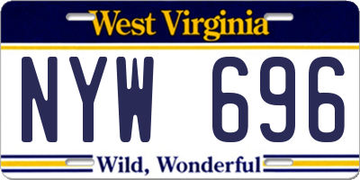 WV license plate NYW696