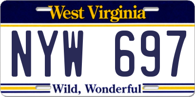 WV license plate NYW697
