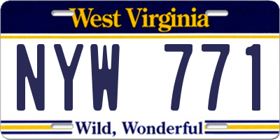 WV license plate NYW771