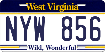 WV license plate NYW856