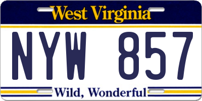 WV license plate NYW857