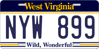 WV license plate NYW899