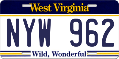 WV license plate NYW962