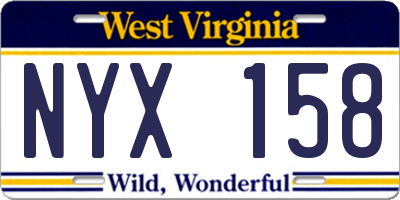 WV license plate NYX158