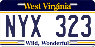 WV license plate NYX323