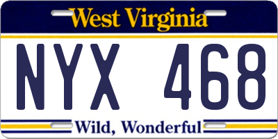 WV license plate NYX468