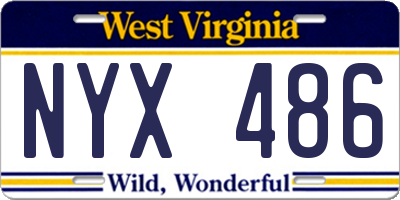 WV license plate NYX486