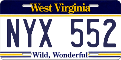WV license plate NYX552