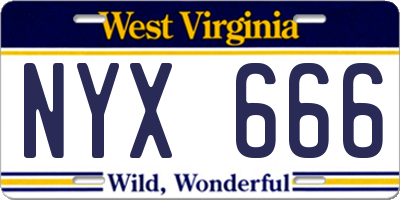 WV license plate NYX666