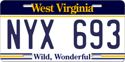 WV license plate NYX693