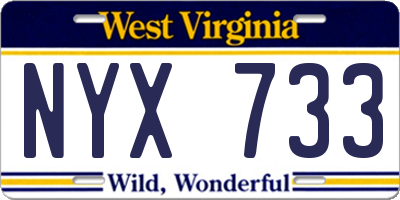 WV license plate NYX733