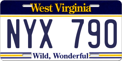 WV license plate NYX790