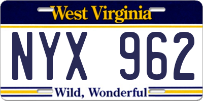 WV license plate NYX962