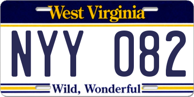 WV license plate NYY082