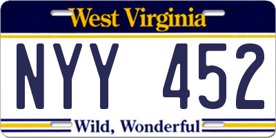 WV license plate NYY452