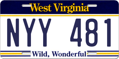 WV license plate NYY481