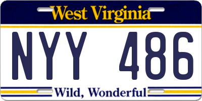 WV license plate NYY486