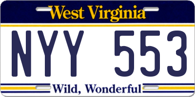 WV license plate NYY553