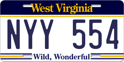 WV license plate NYY554