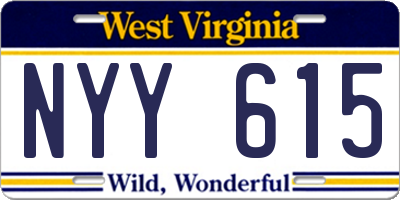 WV license plate NYY615