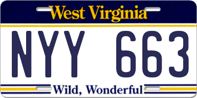 WV license plate NYY663