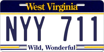 WV license plate NYY711