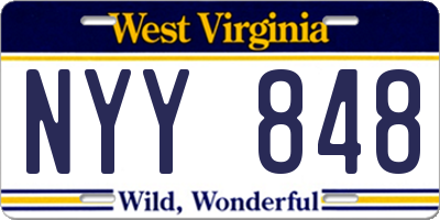 WV license plate NYY848