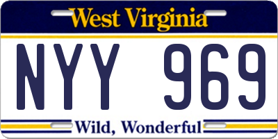 WV license plate NYY969