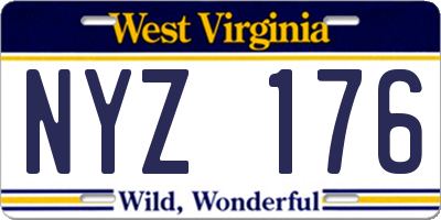 WV license plate NYZ176