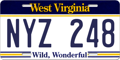 WV license plate NYZ248