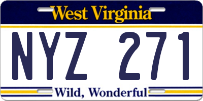 WV license plate NYZ271